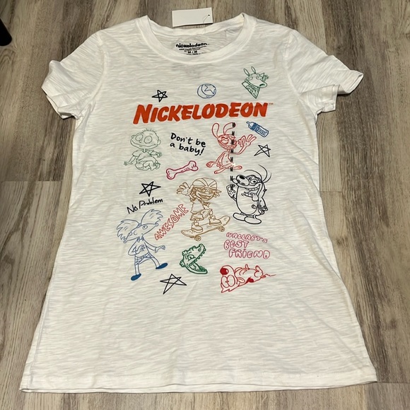 Nickelodeon Tops - Nickelodeon White Rugrats Medium Fitted Tee Don’t Be A Baby NWT